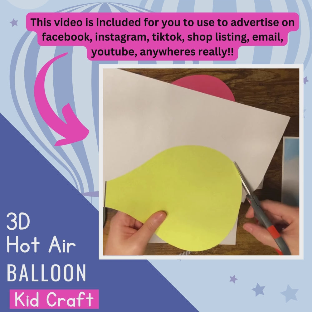 3D Hot Air Balloon Printable Craft