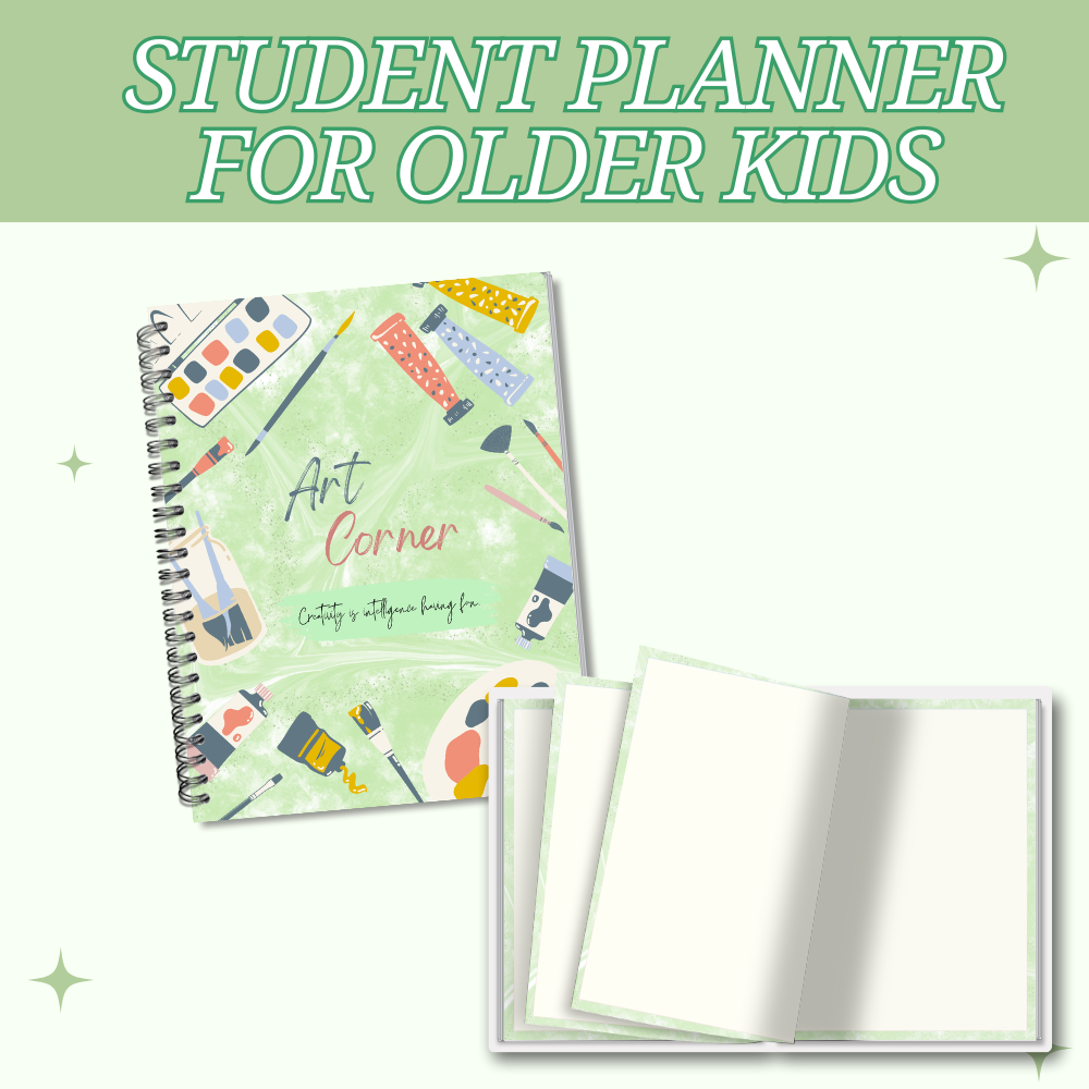Older Kids Student Planner Green Design PDF