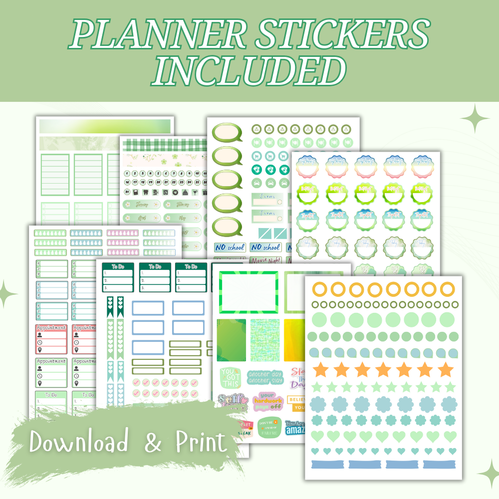 Older Kids Student Planner Green Design PDF