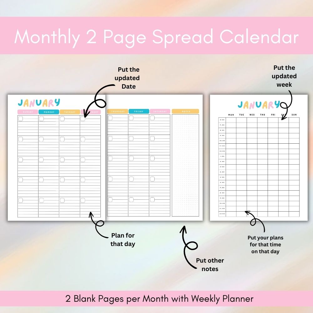 Multi Color Teacher Planner