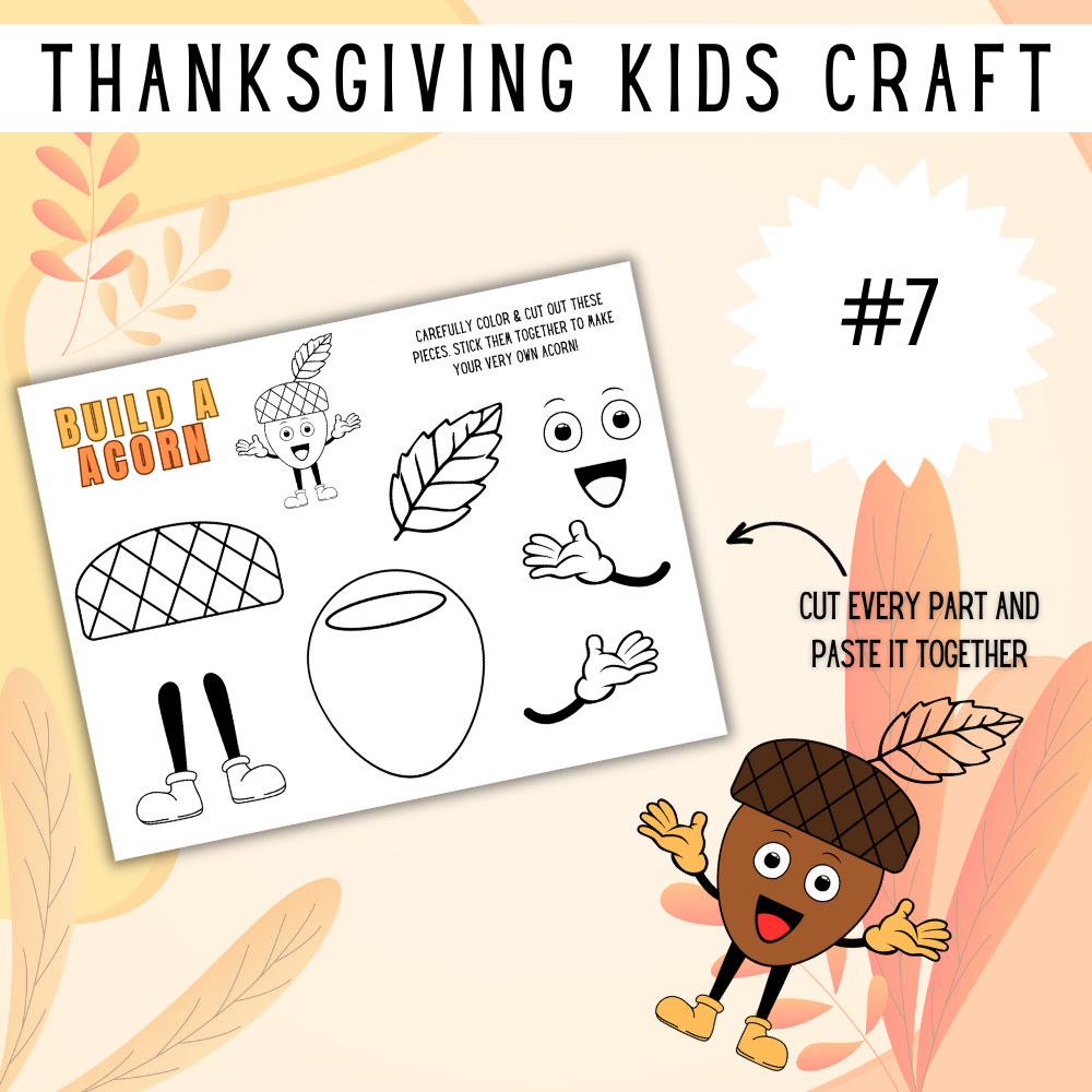 Printable Thanksgiving Kid Crafts PDF Pack