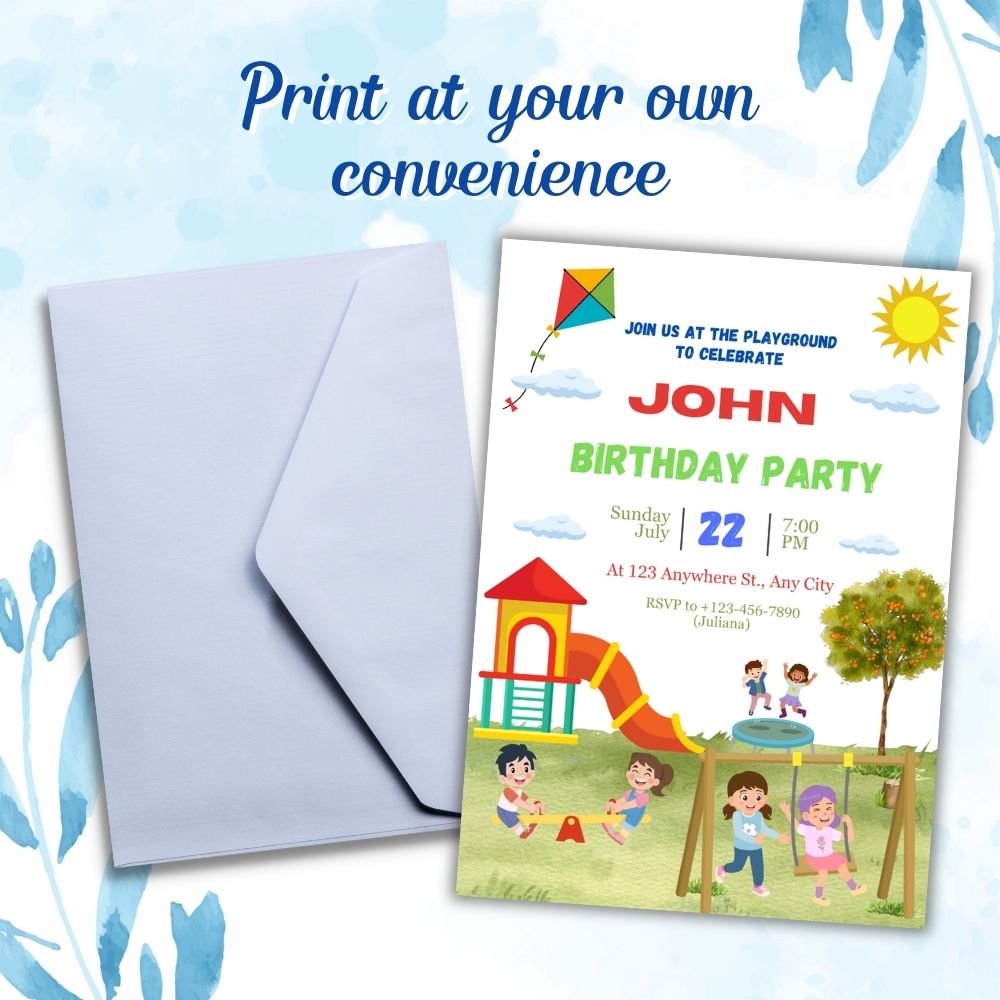 Playground Birthday Invitation Template Pack