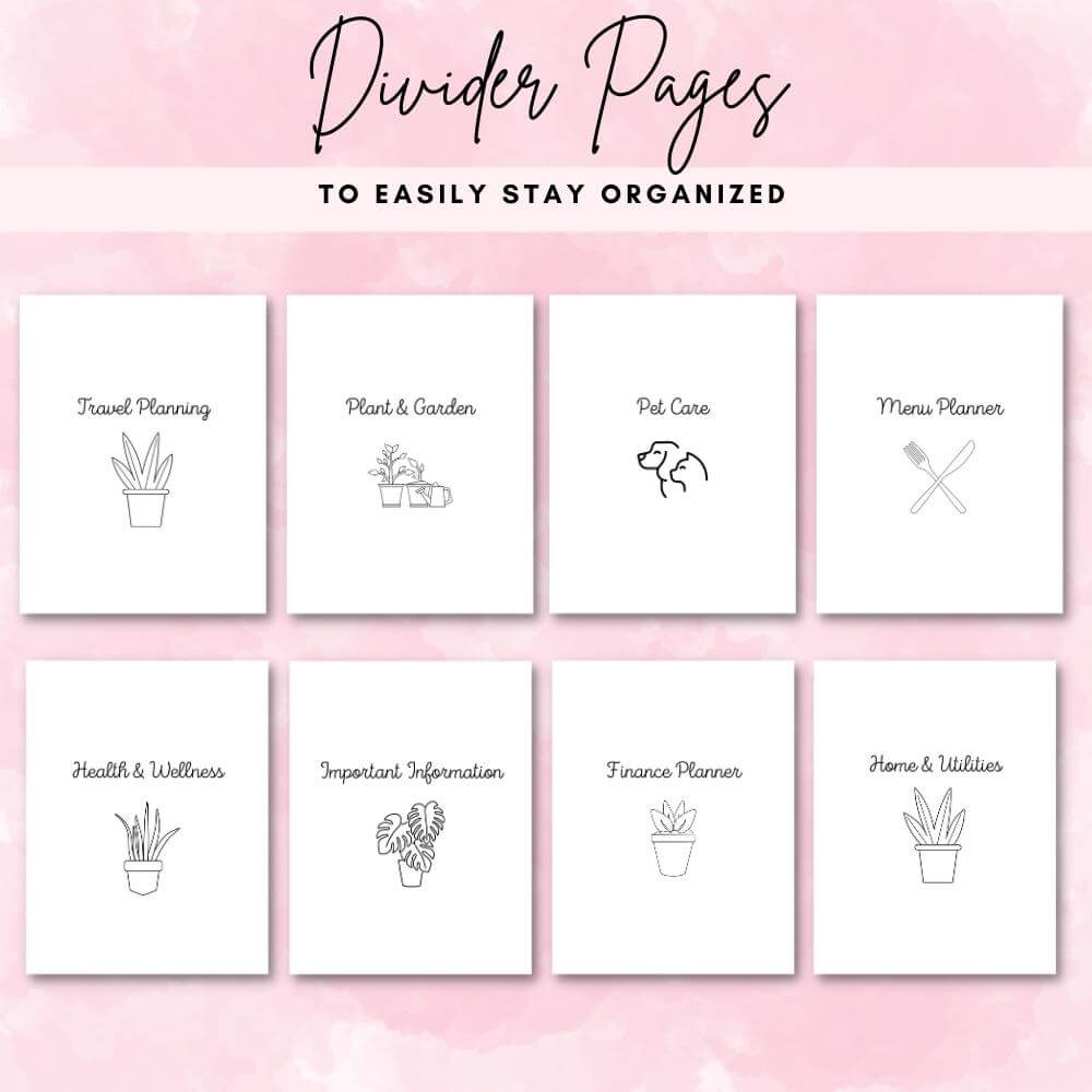 Home Management Planner & Binder | Organize Chores Budgets & Schedules