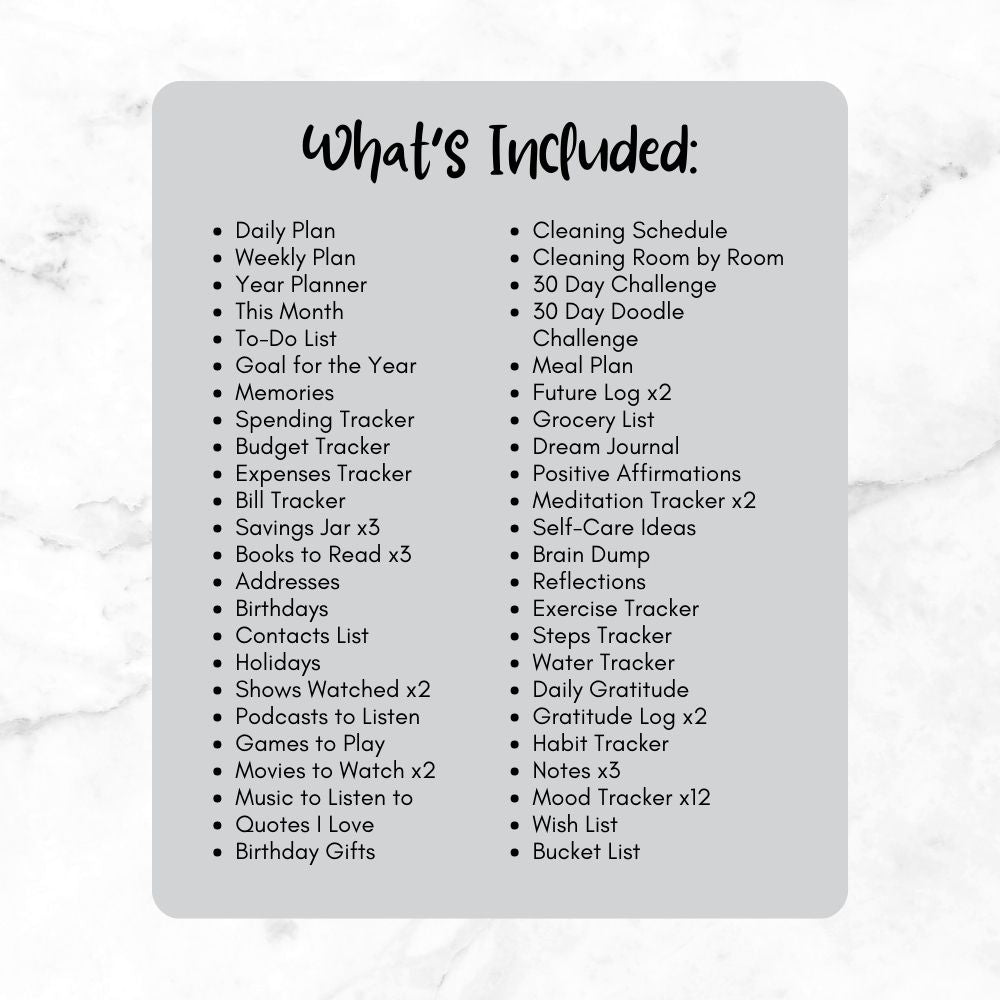 PLR Black & White Bullet Planner & Trackers | Editable Productivity Templates