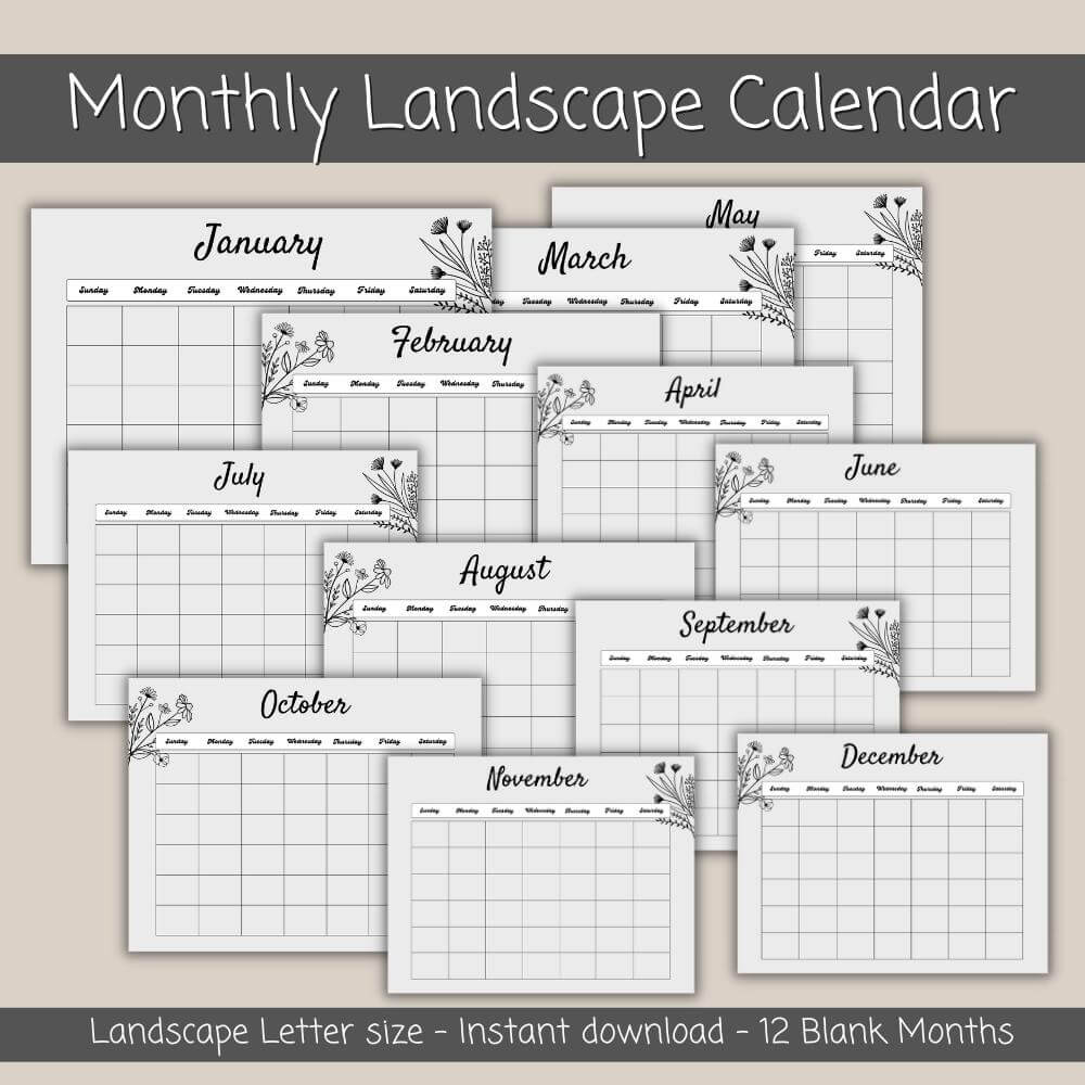 Spring Journal – 113 Page Black & White Printable
