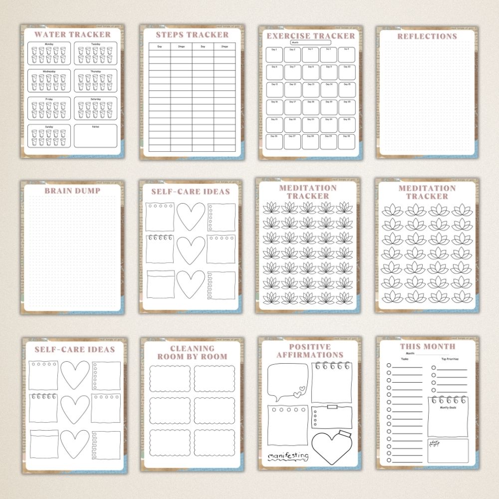 PLR Blue Bullet Planners & Trackers | Editable Productivity Templates