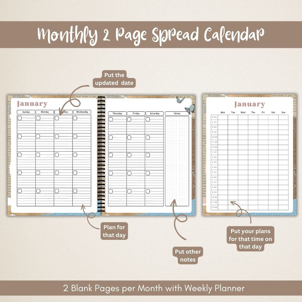 PLR Blue Bullet Planners & Trackers | Editable Productivity Templates