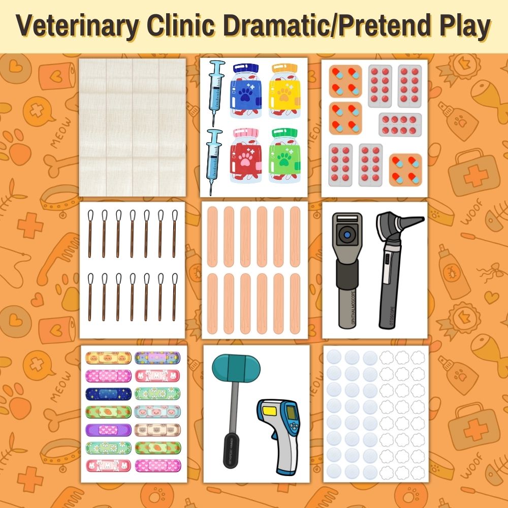 Veterinary Clinic Pretend Play Printables Set