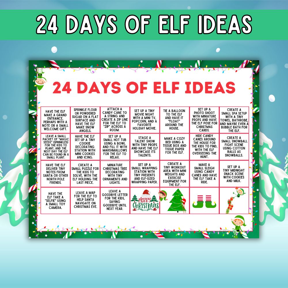 24 Days of Elf Ideas with Printable Holiday Calendar