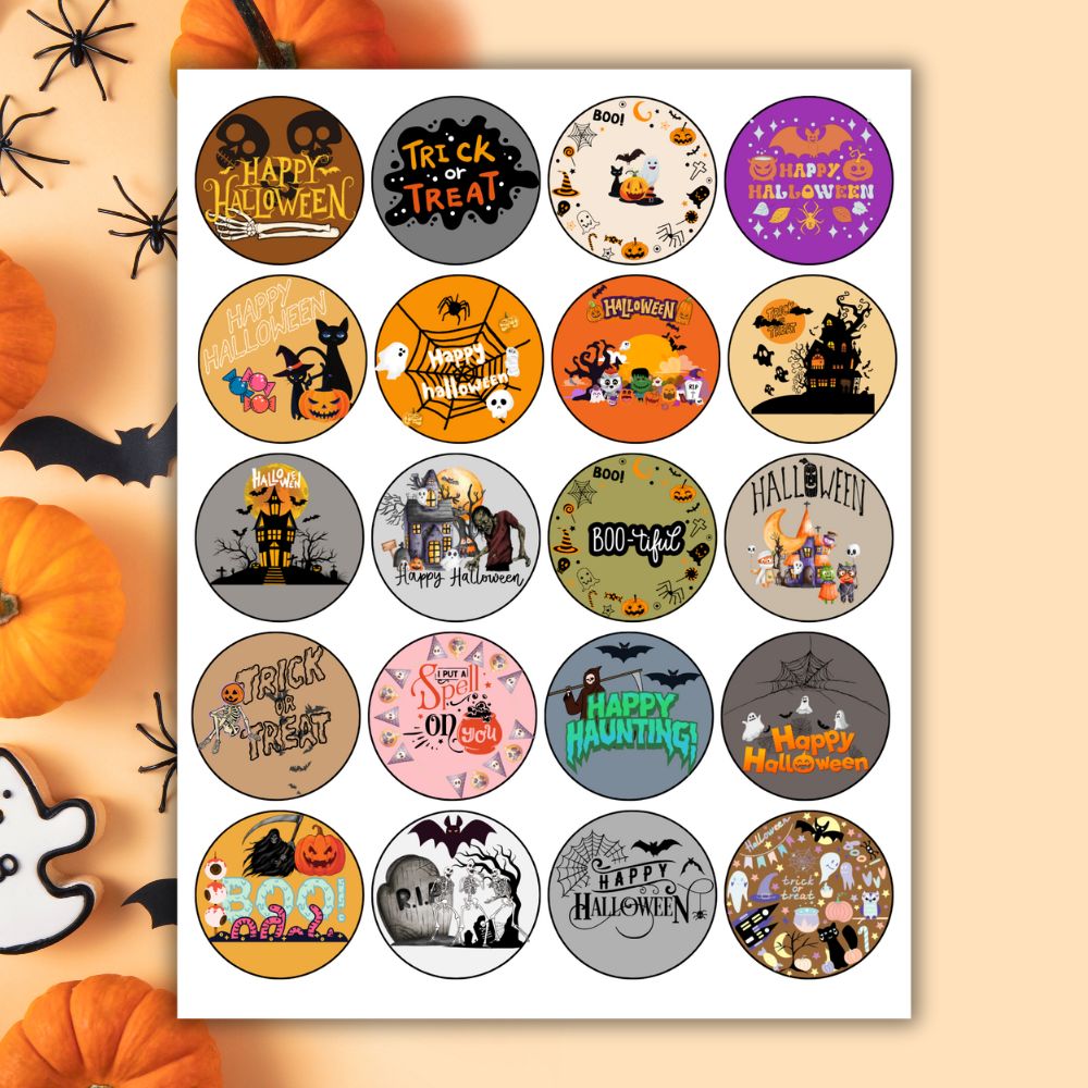 2 Inch Round Halloween Stickers
