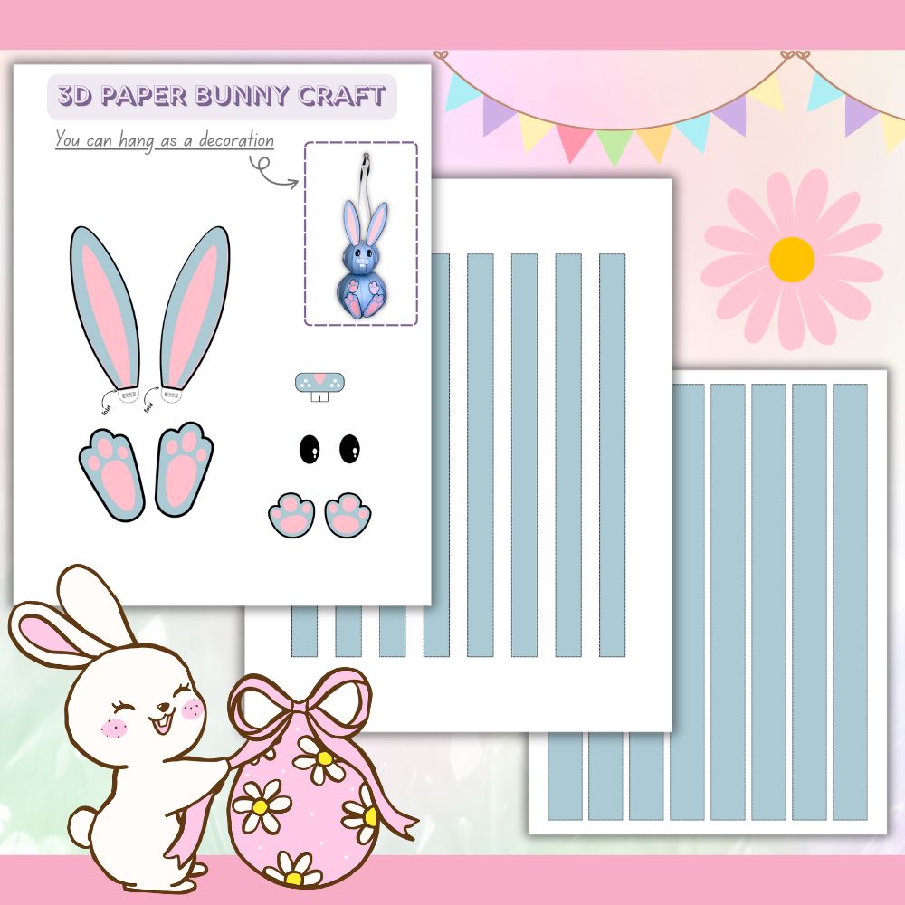 3D Paper Bunny Craft