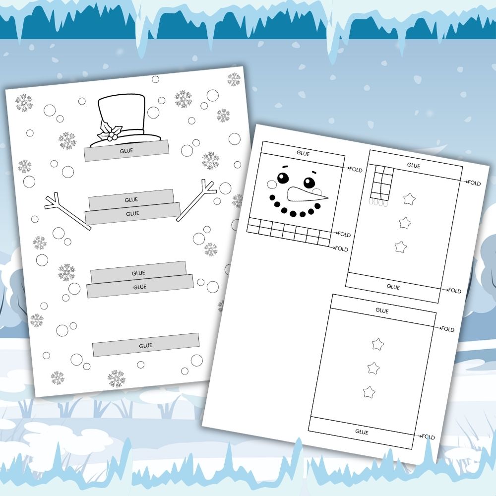 Easy 3D Snowman Kid Craft – 3-Page Winter Activity
