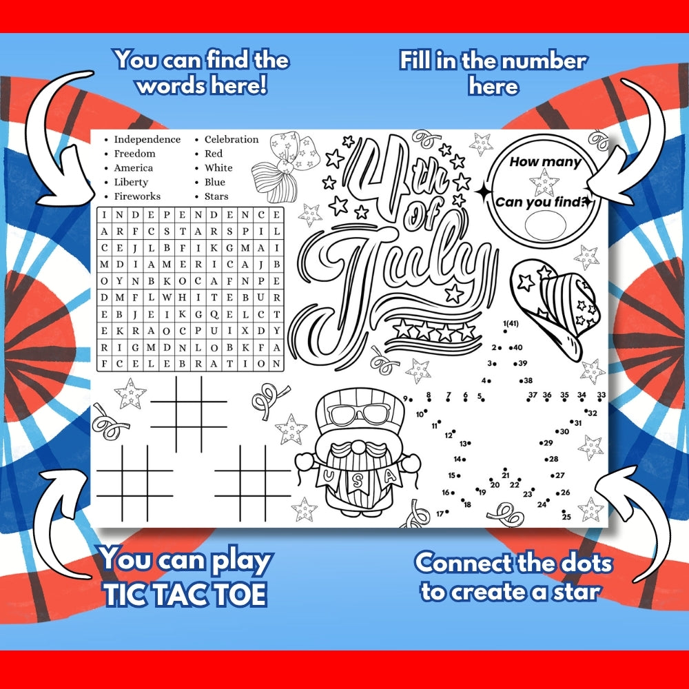 4th of July Activity Placemats