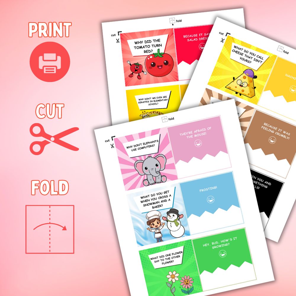 50 Printable Kid Joke Cards – Fun Laughter Game