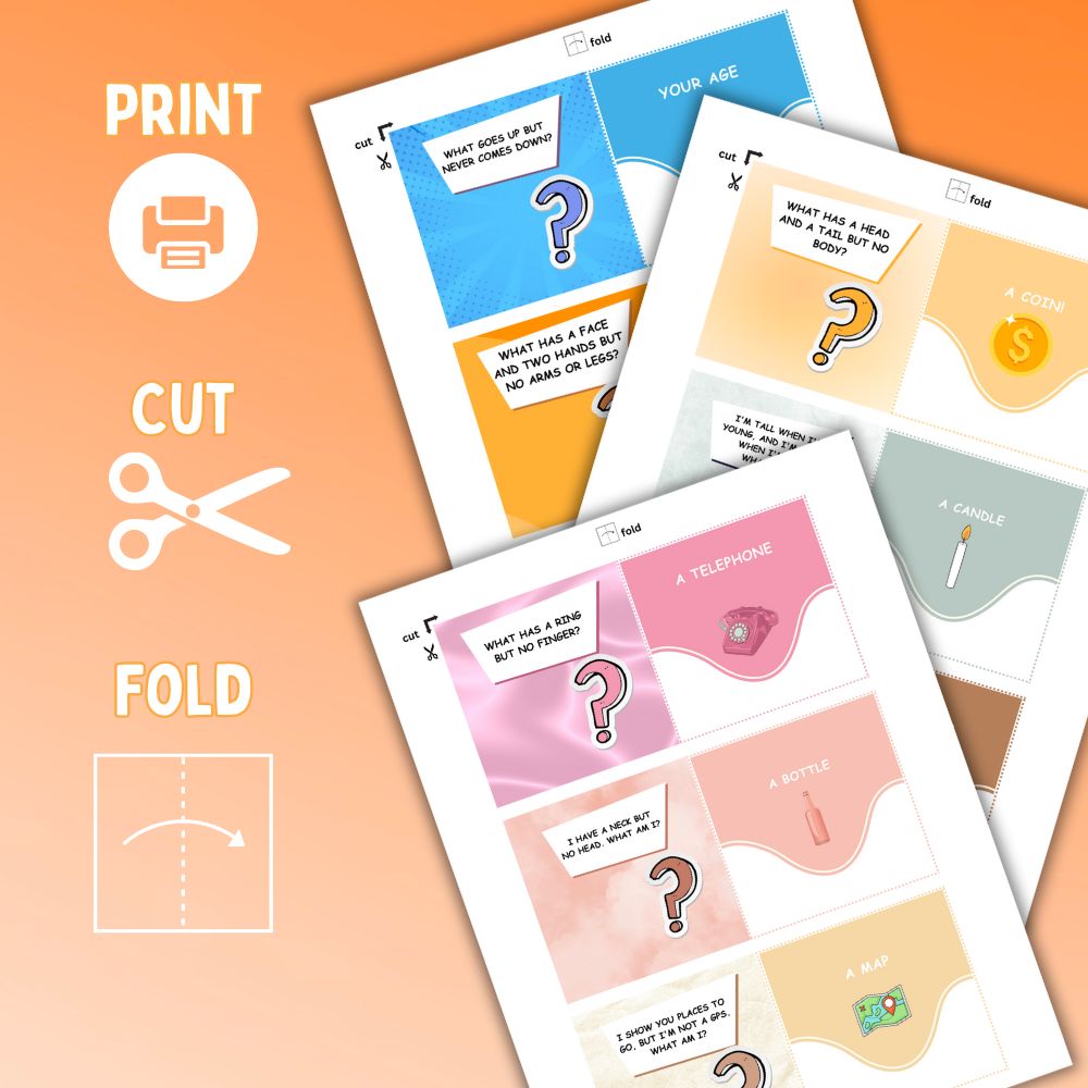 50 Printable Kid Riddle Cards – Fun Brain Teasers