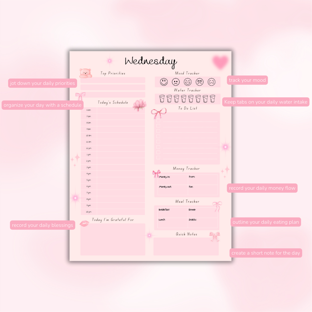 PLR 7 Day Planner Pack | Editable Weekly Planner Templates