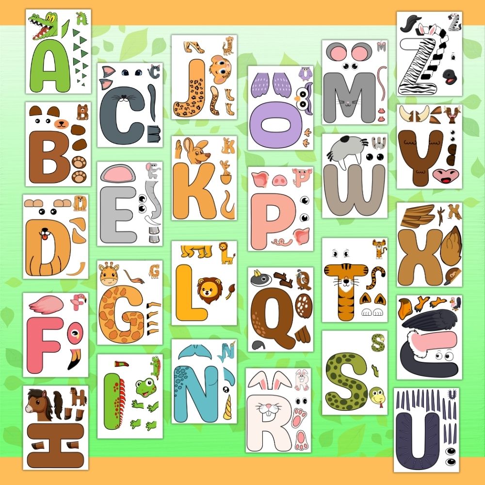 Alphabet Animal Craft – 26-Page Kids Printable ABCs