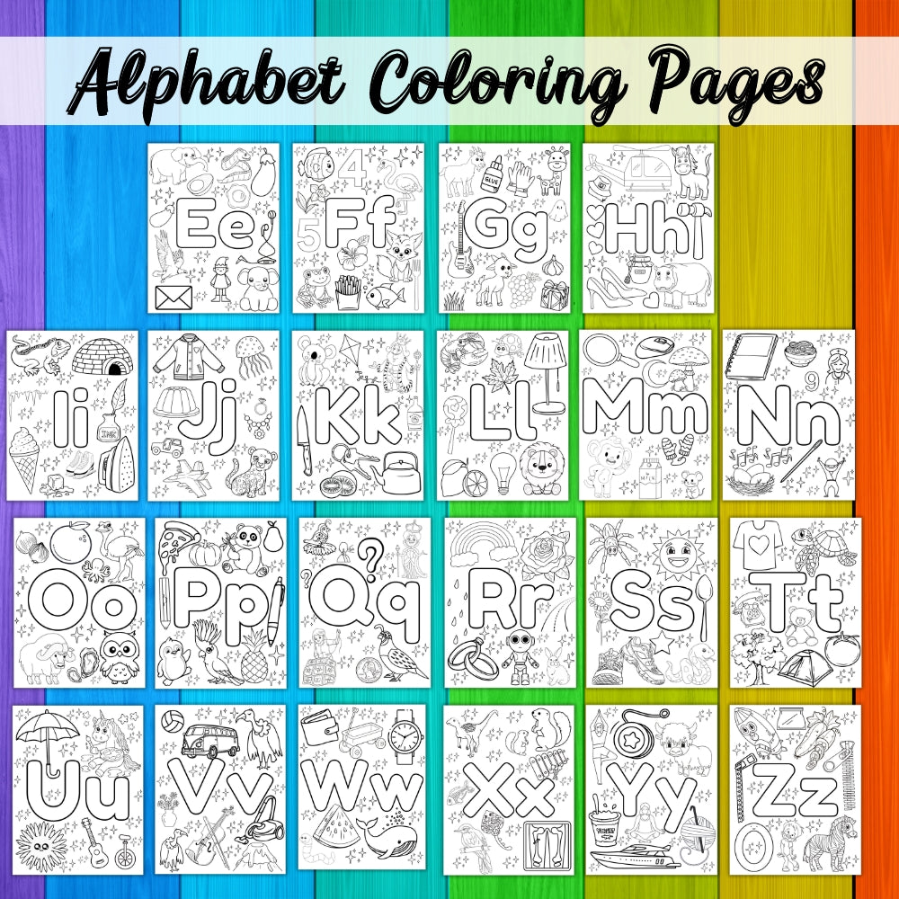 Alphabet Coloring Pages – A to Z Printable Set