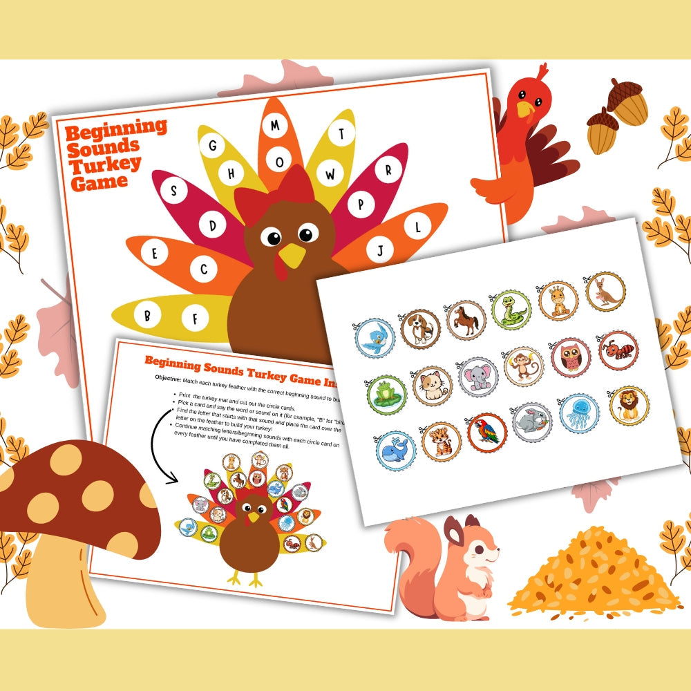Beginning Sounds Turkey Game