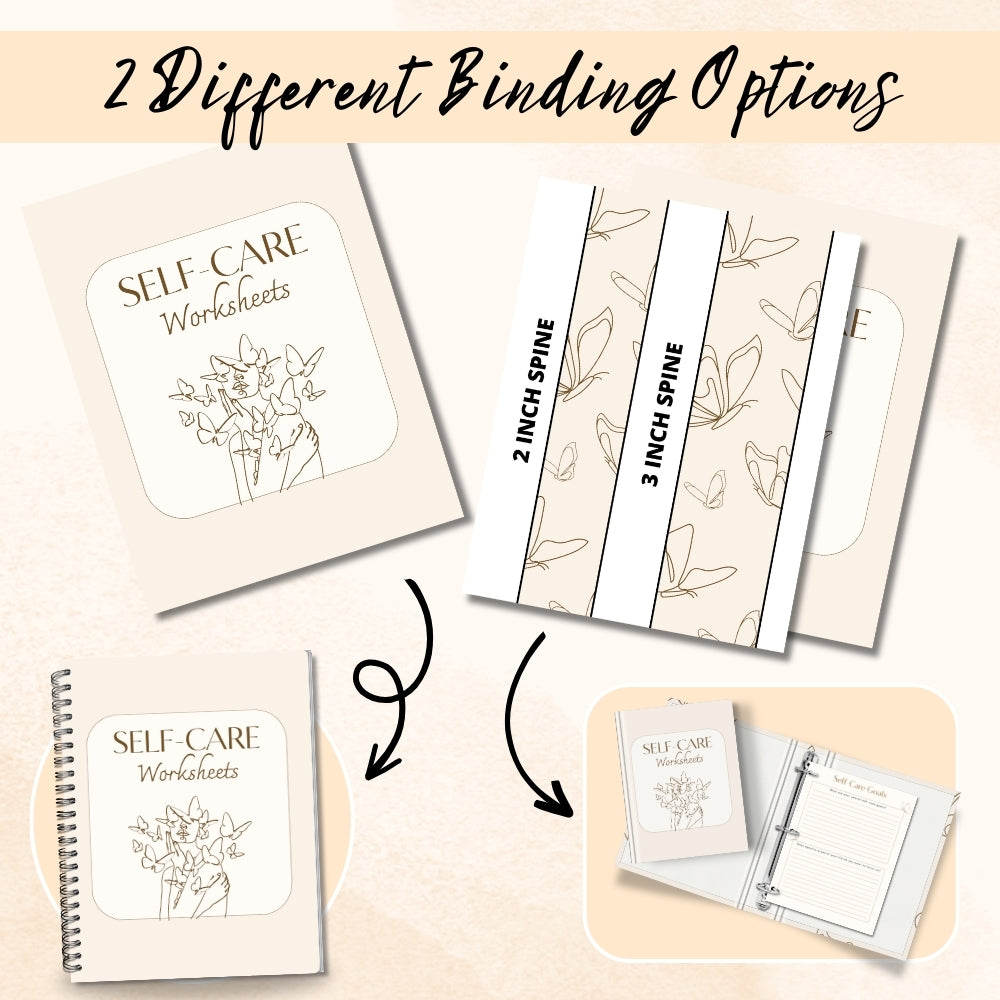 PLR Beige Self-Care Worksheet Set | Journals for self-care | My Store