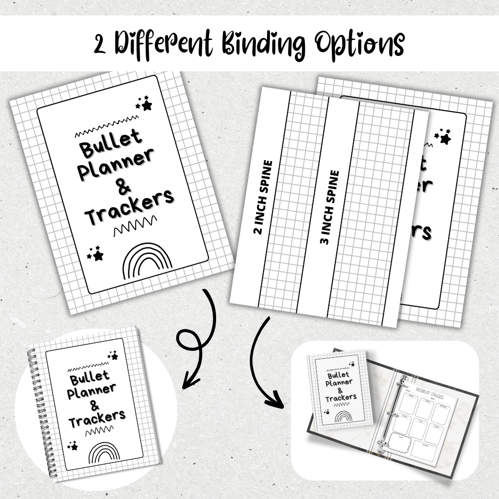 PLR Bullet Planner & Trackers | Editable Productivity Templates