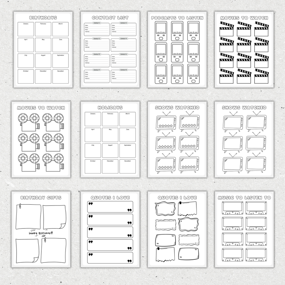 PLR Bullet Planner & Trackers | Editable Productivity Templates