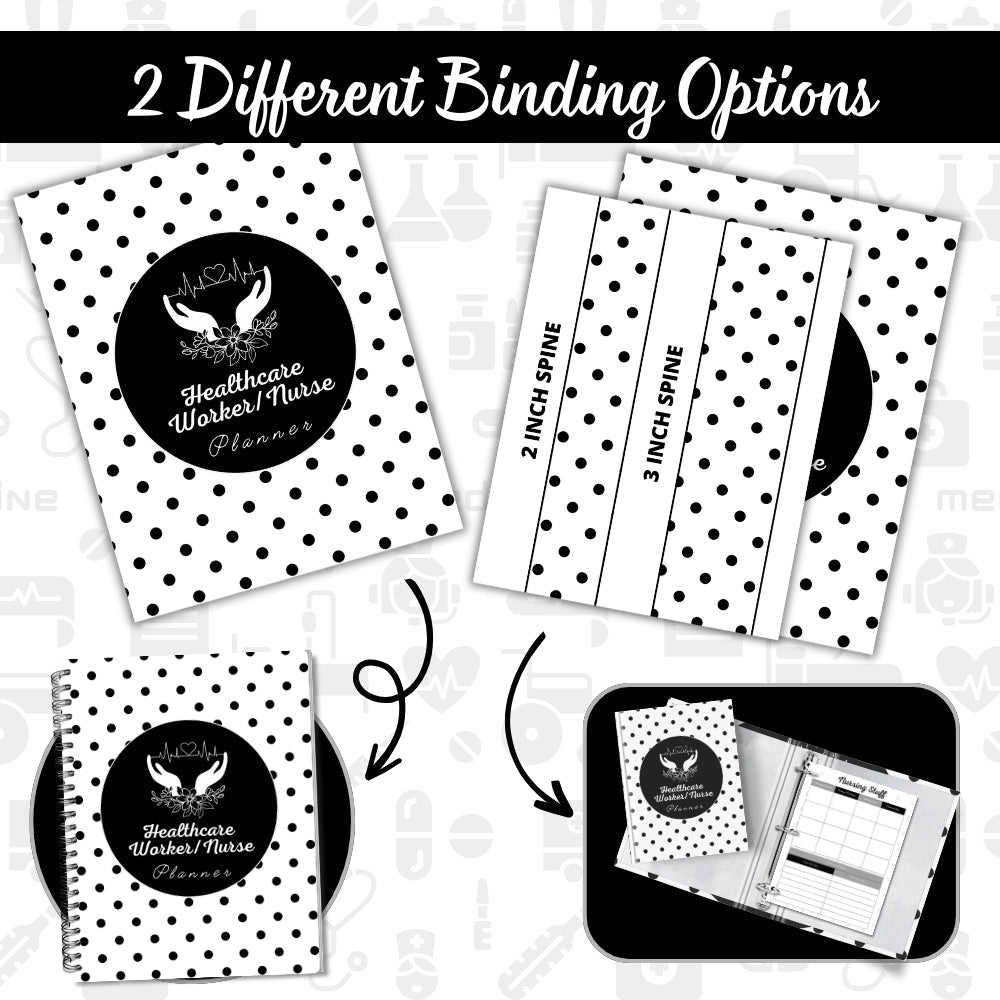 PLR Black & White Healthcare Worker/Nurse Planner | Editable Templates