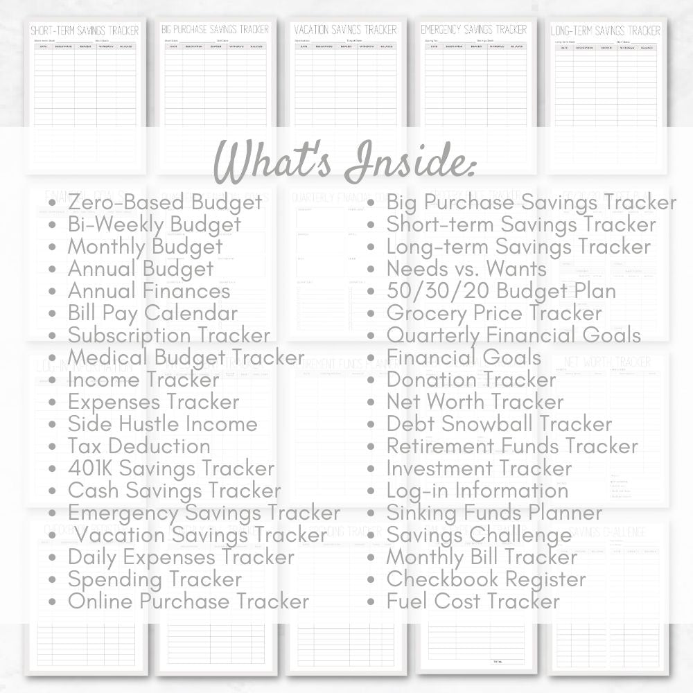 Black & White Personal Finance Planner
