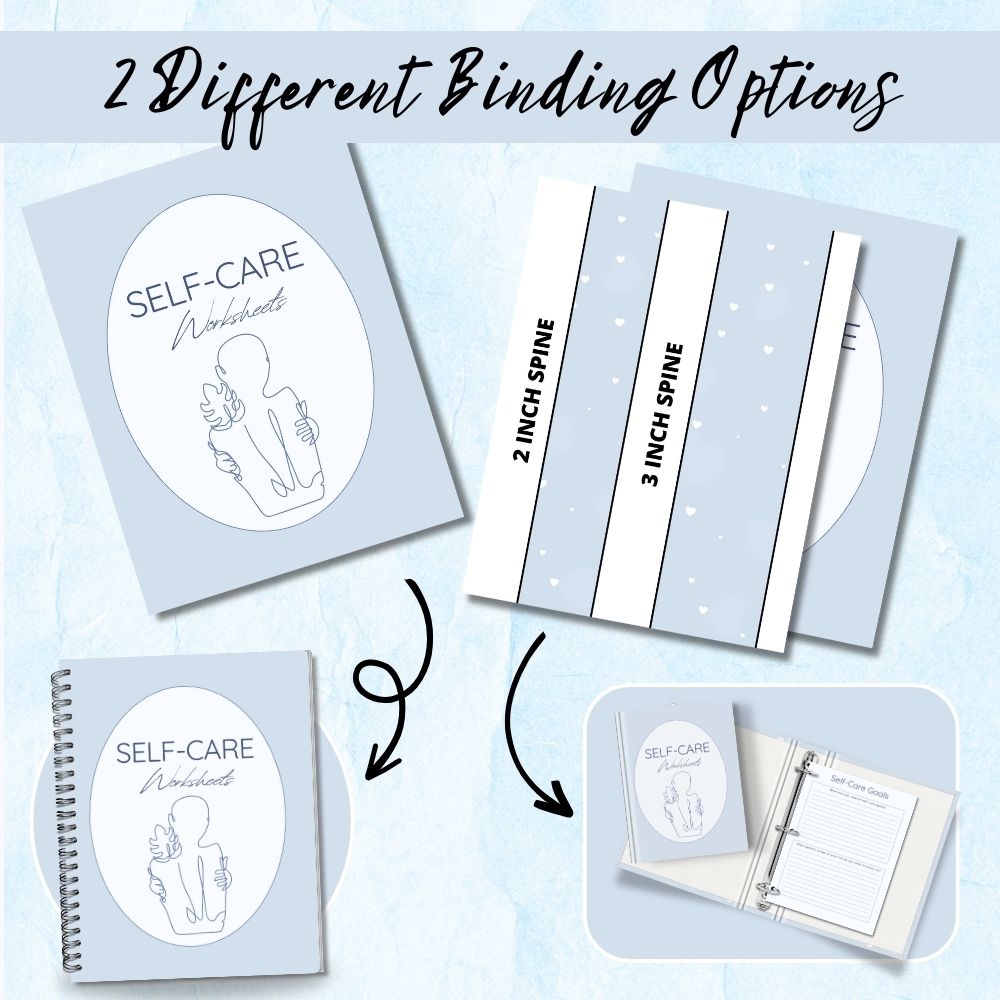 PLR Blue Self-Care Worksheet Set | Journals for self-care | My Store