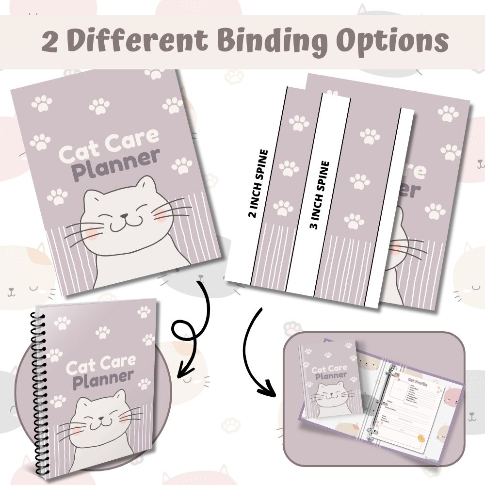 PLR Cat Care Planner | Editable Pet Care Organizer Templates