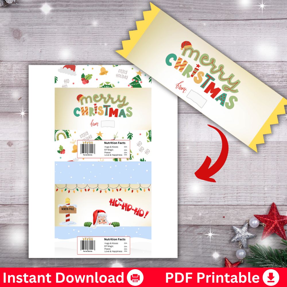 Christmas Candy Wrappers – Printable Treat Covers