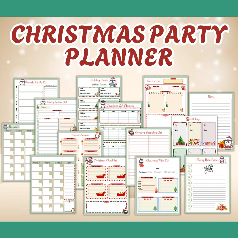 PLR Christmas Planner | Printable Editable Holiday Organizer