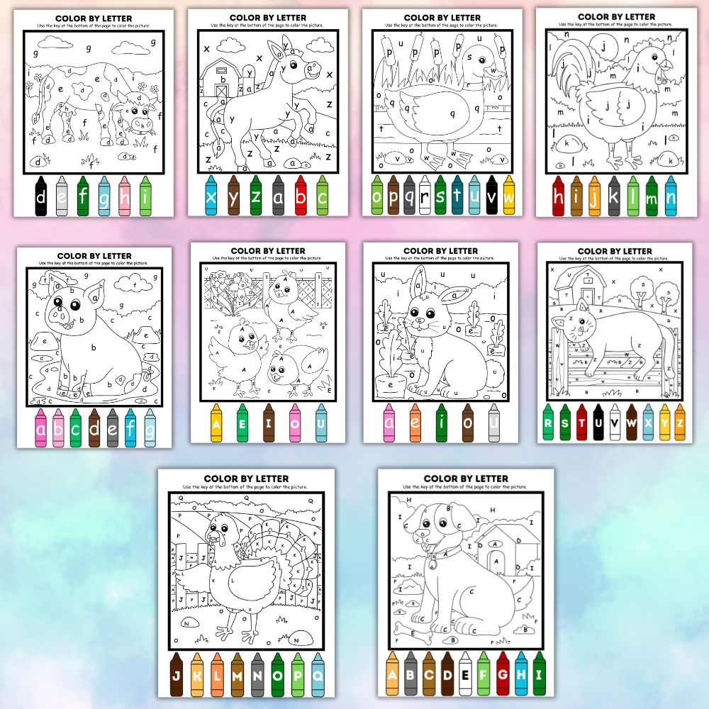 Color by Letter Printables – 11 Fun Activity Pages