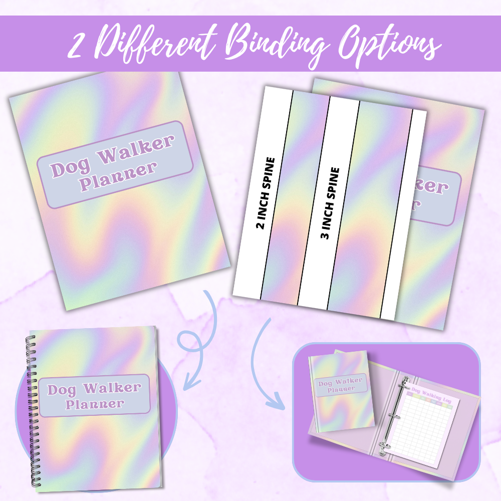 PLR Colorful Dog Walker Planner | Editable Pet Care Templates
