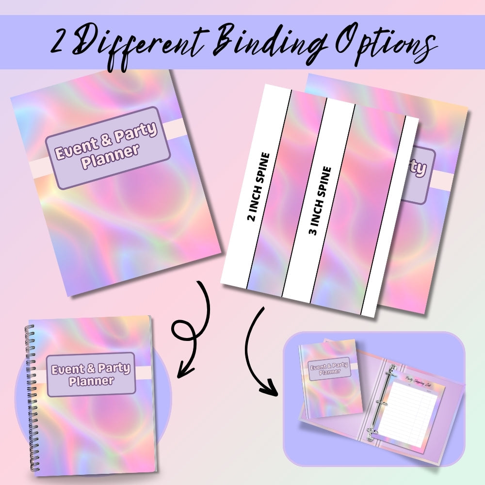PLR Colorful Event & Party Planner | Editable Party Planning Templates