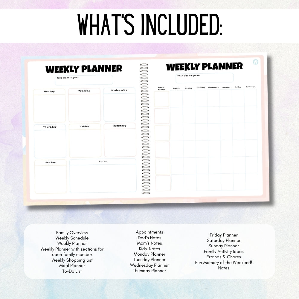 Digital Weekly Family Planner