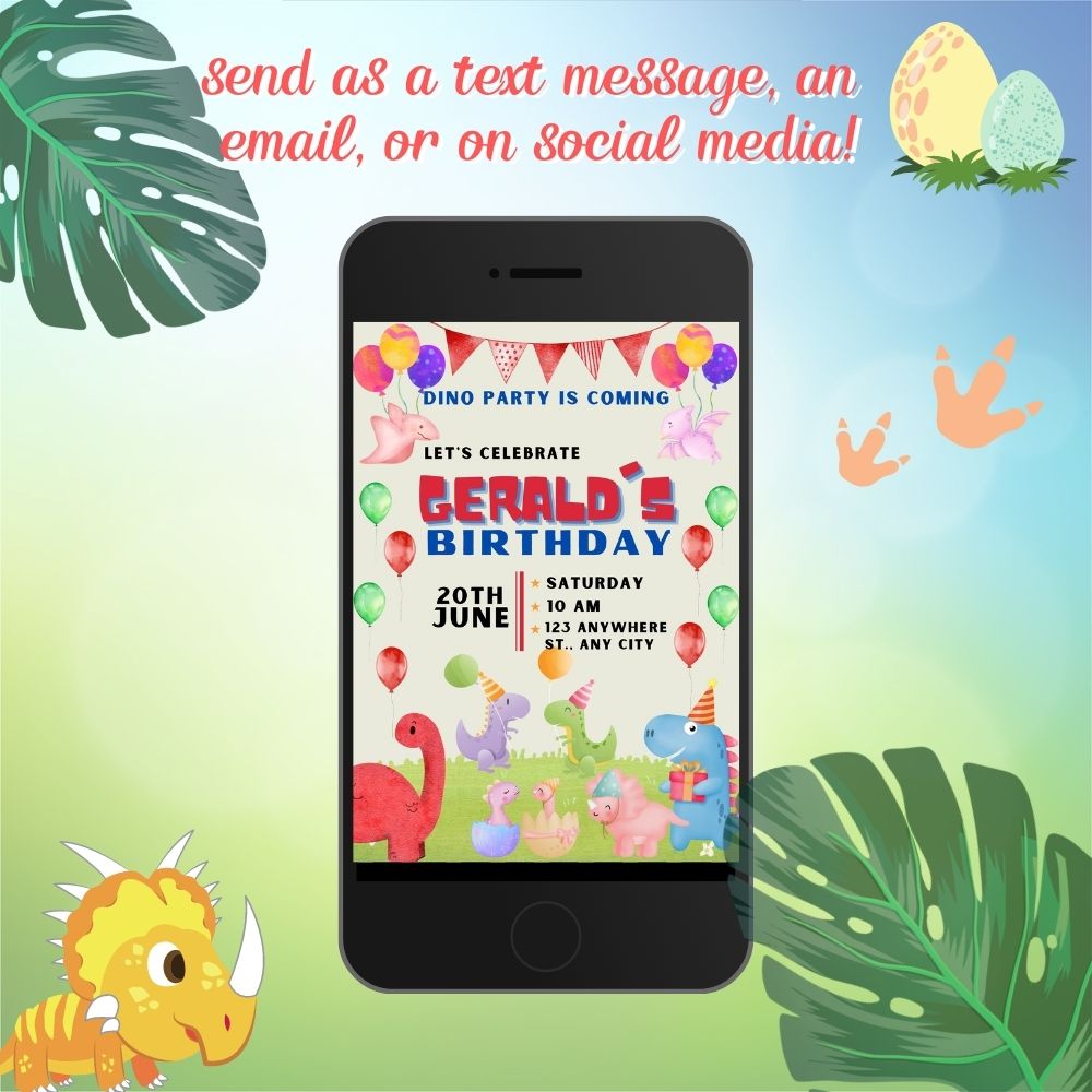 Dinosaur Birthday Invitation