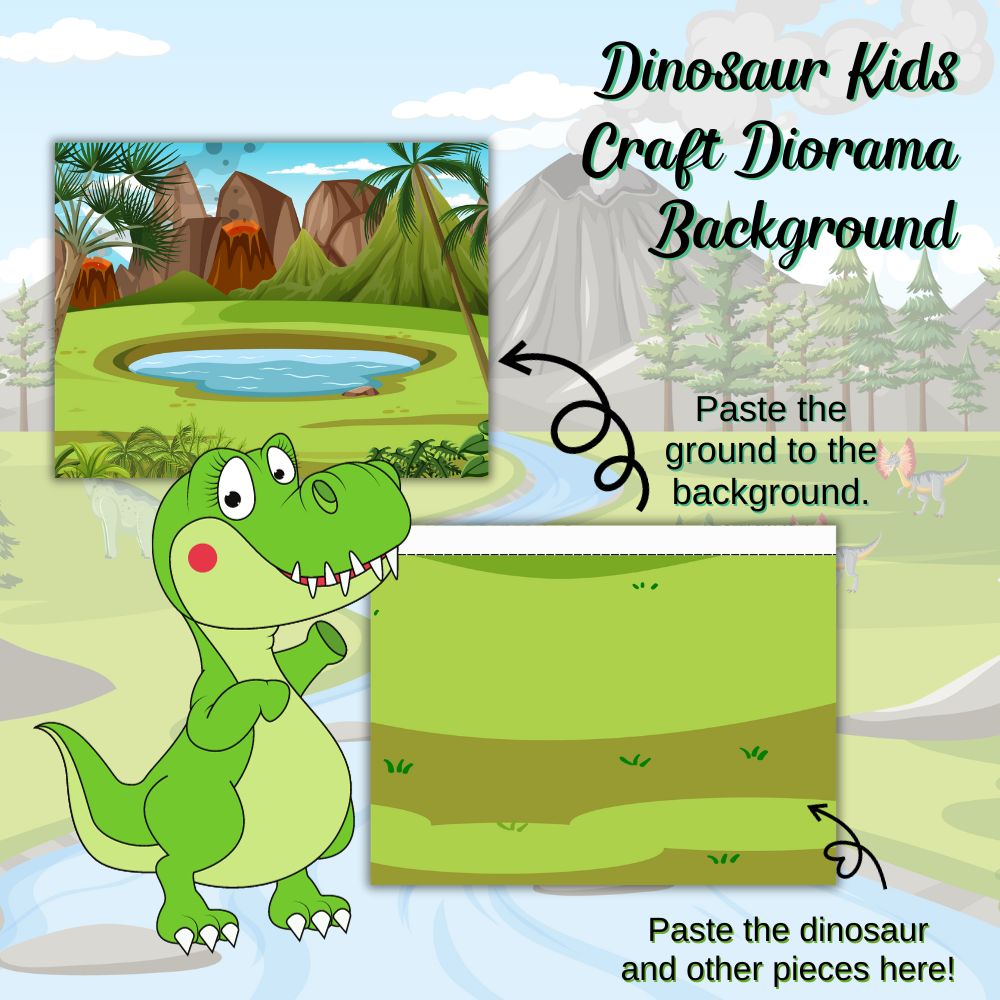 Dinosaur Kids Craft Diorama – Printable Toy Landscape