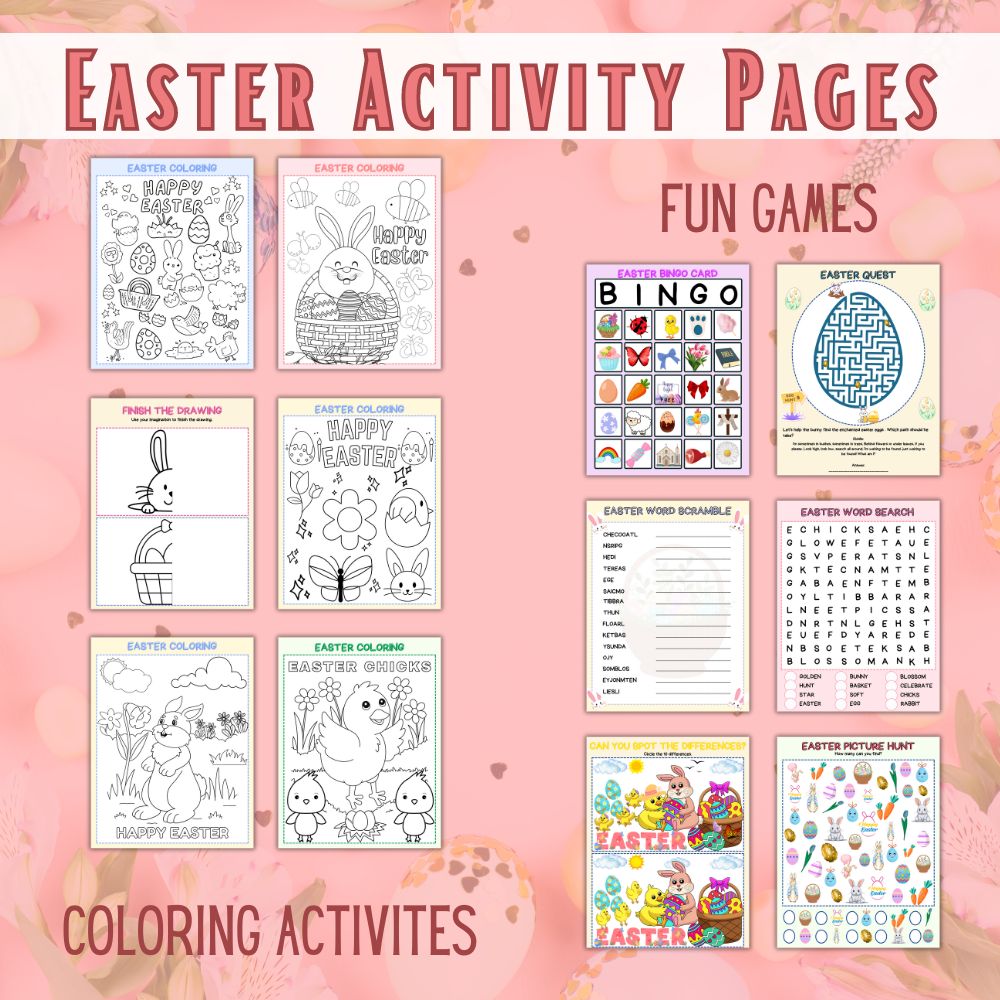 Easter Activity Pages – 24 Fun Printable Kids Games