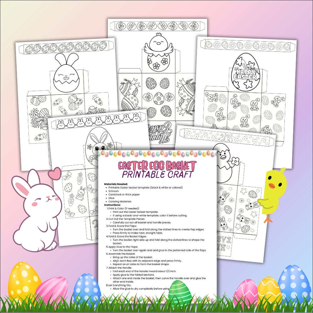 Easter Basket Printable Craft for Kids – 10 Designs