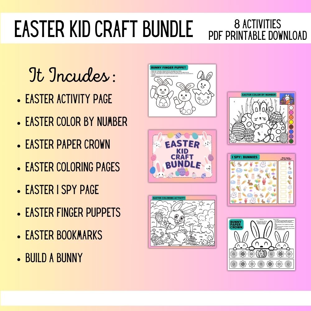 Easter Kids Craft Bundle – 8 Fun Printable Activities
