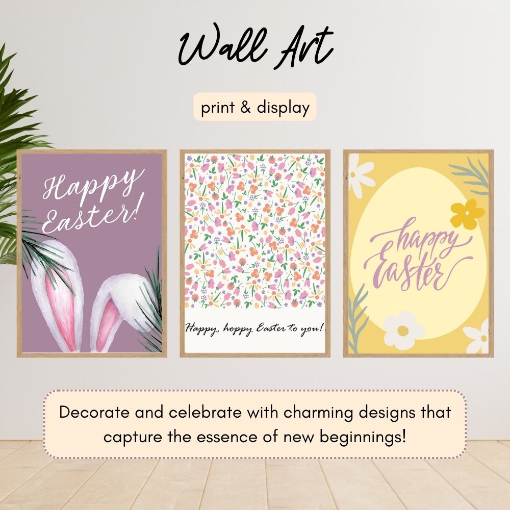 Easter Printable Set – Cards, Tags, Coloring & Wall Art