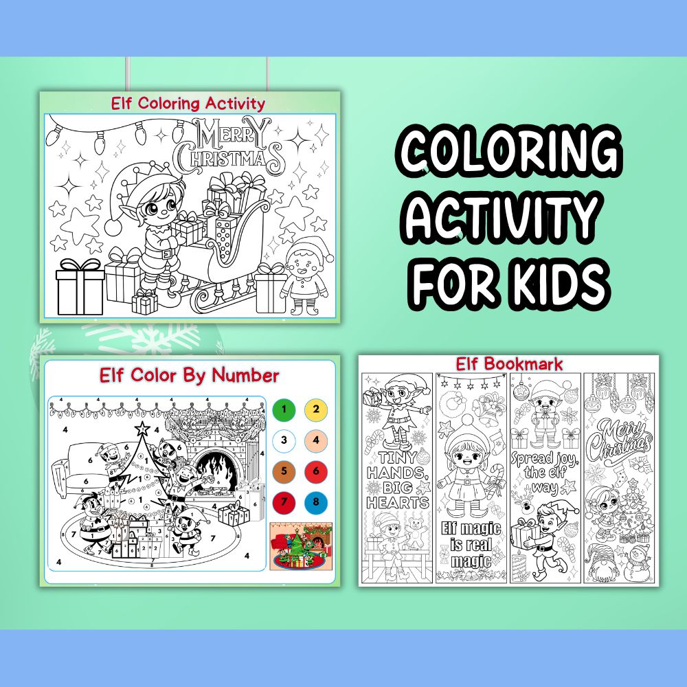Printable Elf Kid Craft Bundle – 10 Fun Holiday Pages