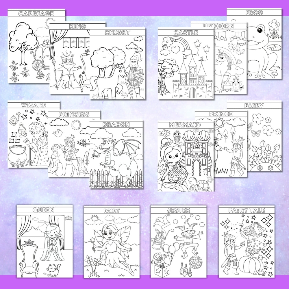 Fairy Tales Coloring Book – 16 Printable Pages