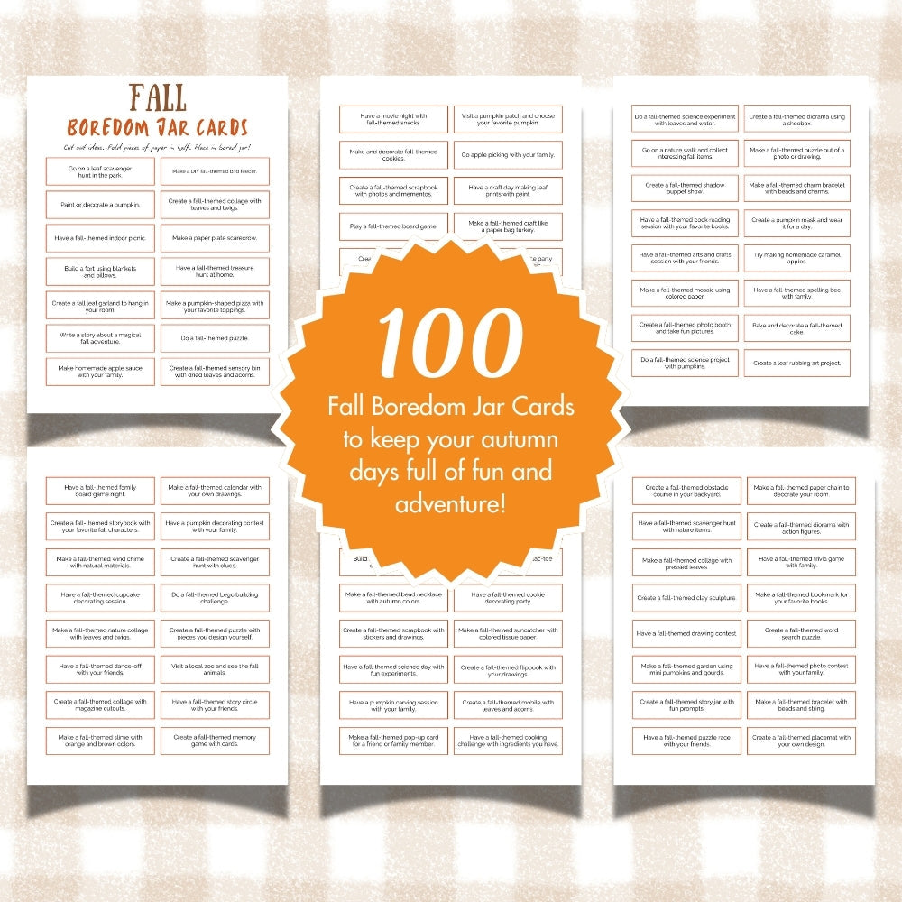 Fall Boredom Buster Pack – 25 Fun Printable Activities