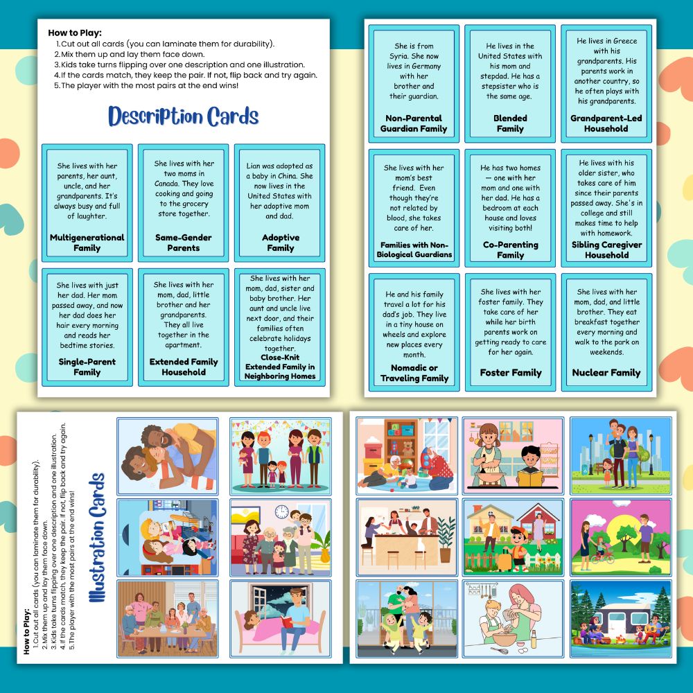 Families Around the World Matching Game