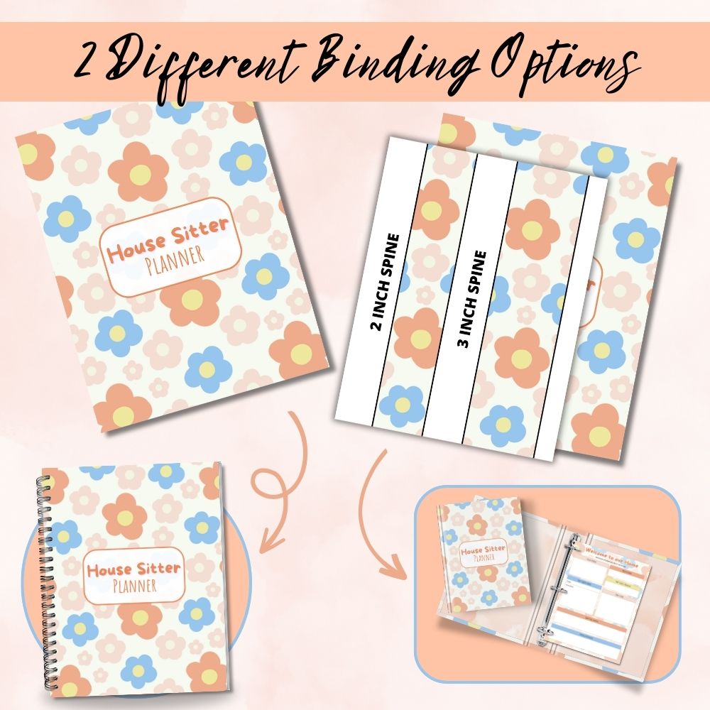 PLR Flower Design House Sitter Planner | Editable Organizer Templates