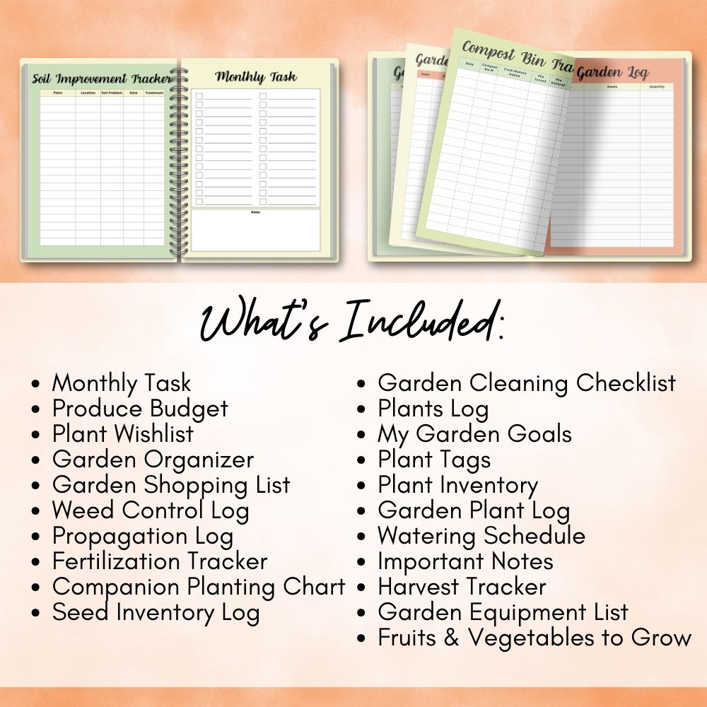 PLR Gardening Planner | Carrot Design Editable Garden Templates