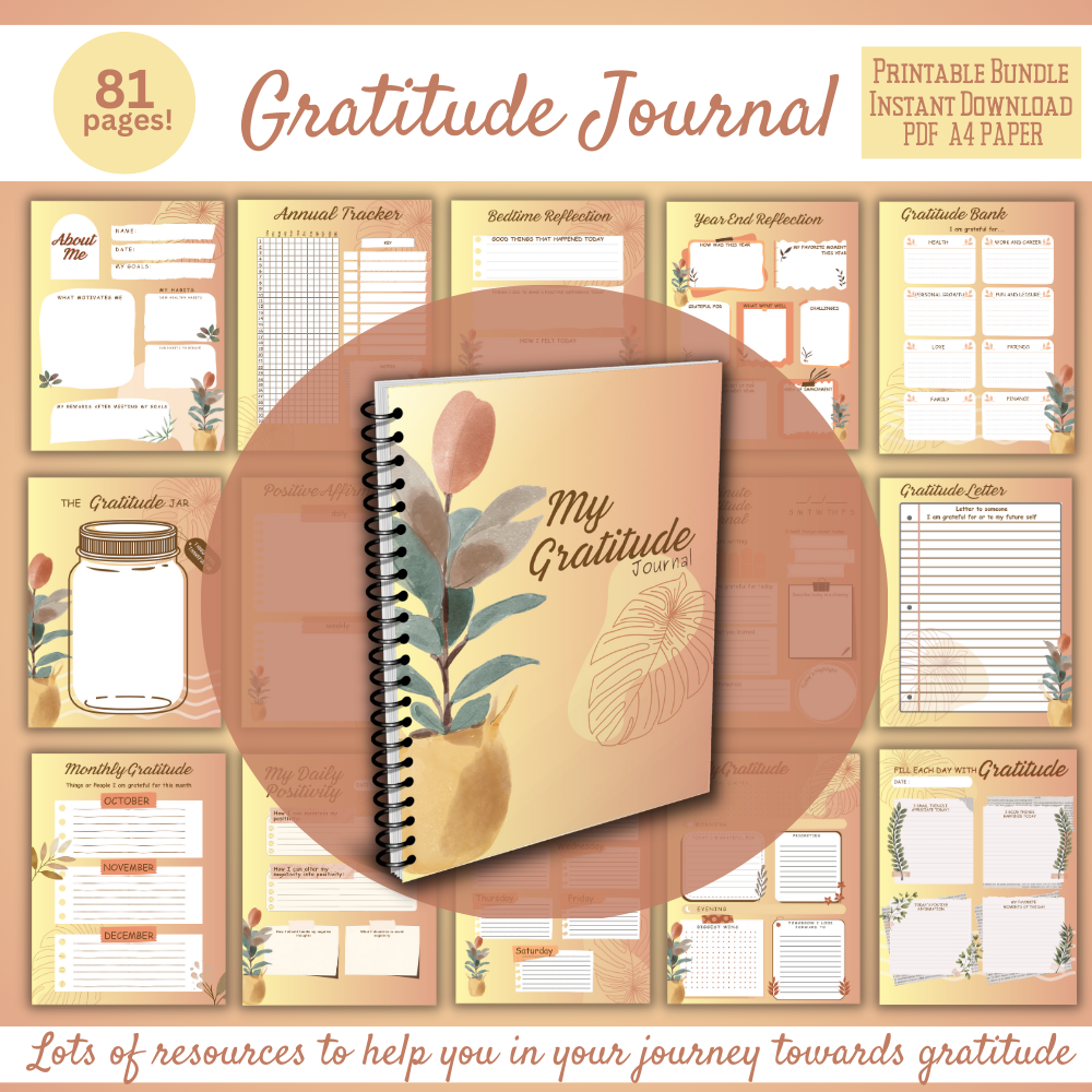 PLR Gold Gratitude Journal | Journals for mindfulness and growth | My Store