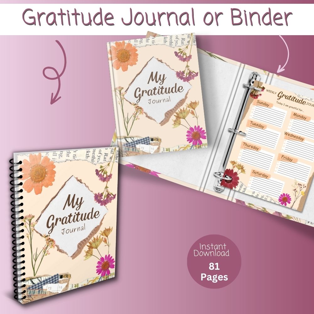 Floral Gratitude Journal – 81 Page Printable